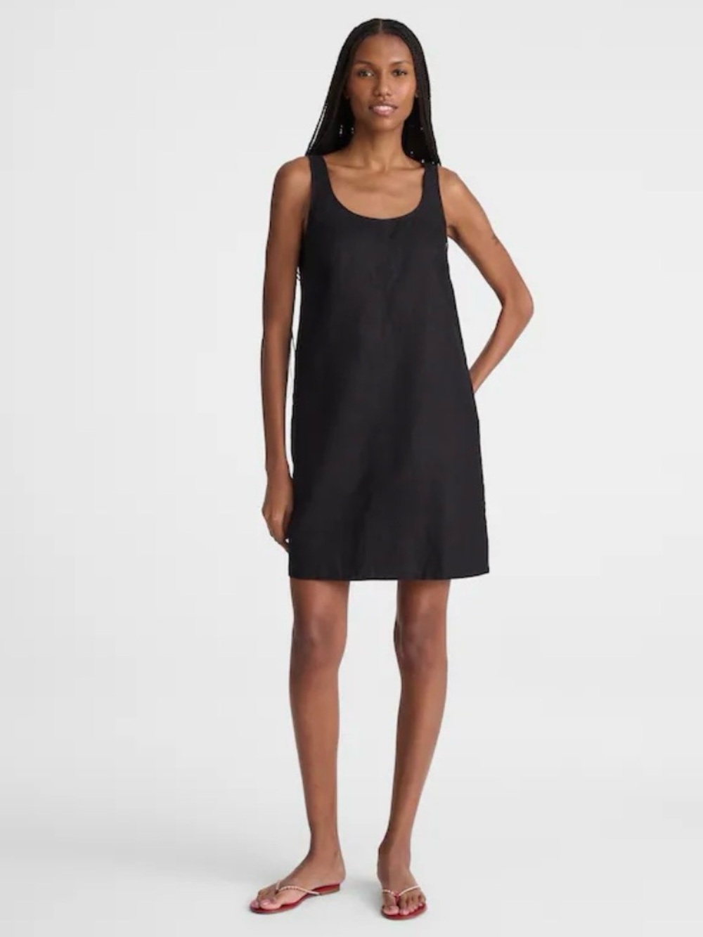 Madewell Scoopneck Mini Shift Dress in 100% Linen